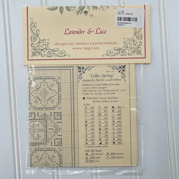 LAVENDER AND LACE “CELTIC SPRING” LL50 VINTAGE CROSS STITCH PATTERN - Picture 3 of 6